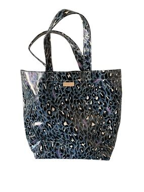 Consuela Blue Leopard Print Patent Tote